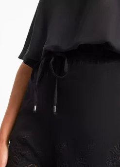 Lace Trim Shorts -Mesh Sleeve Shop Lace Trim Shorts906614FRSP W02