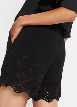 Lace Trim Shorts -Mesh Sleeve Shop Lace Trim Shorts906614FRSP W03