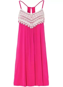 Lace Trim Summer Mini Dress -Mesh Sleeve Shop Lace Trim Summer Mini Dress942283FRSC