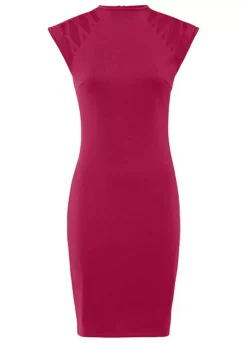 Lattice Strap Dress -Mesh Sleeve Shop Lattice Strap Dress940403FRSC