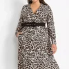 Leopard Print Midi Dress 2 Leopard Print Midi Dress -Mesh Sleeve Shop Leopard Print Midi Dress970254FRSB