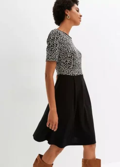 Leopard Print Short Sleeve Jersey Dress