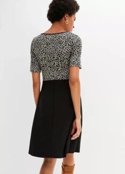Leopard Print Short Sleeve Jersey Dress -Mesh Sleeve Shop Leopard Print Short Sleeve Jersey Dress931592FRSP W01