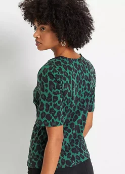Leopard Print Top -Mesh Sleeve Shop Leopard Print Top906924FRSP W01