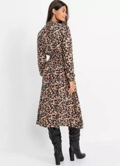 Long Sleeve Floral Dress -Mesh Sleeve Shop Long Sleeve Floral Dress967148FRSP W01