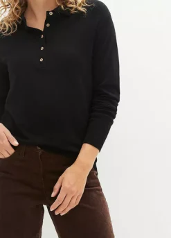 Long Sleeve Polo Top -Mesh Sleeve Shop Long Sleeve Polo Top939541FRSP W02