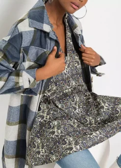 Longline Paisley Print Blouse -Mesh Sleeve Shop Longline Paisley Print Blouse929095FRSP W02