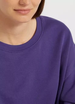 Longline Round Neck Sweatshirt -Mesh Sleeve Shop Longline Round Neck Sweatshirt974413FRSP W02