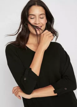 Longline V-Neck Top -Mesh Sleeve Shop Longline V Neck Top924642FRSP W02