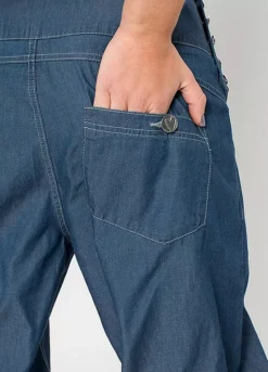 Loose Fit Cropped Jeans -Mesh Sleeve Shop Loose Fit Cropped Jeans977294FRSP W02