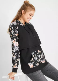 Maternity Floral Hoodie