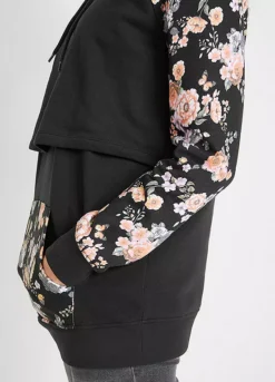 Maternity Floral Hoodie -Mesh Sleeve Shop Maternity Floral Hoodie923767FRSP W03