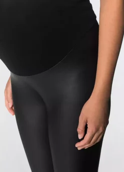 Maternity Pleather Leggings -Mesh Sleeve Shop Maternity Pleather Leggings933357FRSP W03