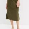 Midi Length Cotton Skirt -Mesh Sleeve Shop Midi Length Cotton Skirt935455FRSP