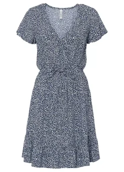Millefleurs Wrap Dress -Mesh Sleeve Shop Millefleurs Wrap Dress958644FRSC