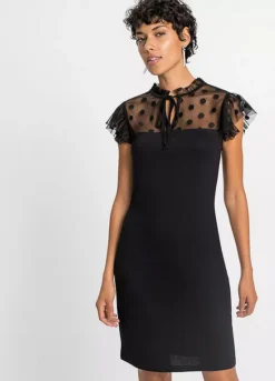 Net Yoke Dress -Mesh Sleeve Shop Net Yoke Dress947946FRSP W02