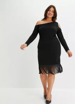 One Shoulder Fringed Dress