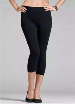 Pack Of 2 Cropped Leggings -Mesh Sleeve Shop Pack of 2 Cropped Leggings955981FRSC