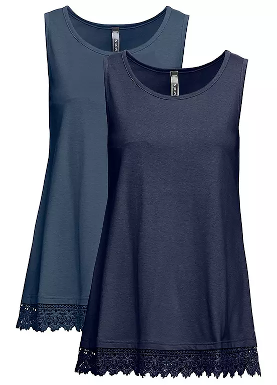 Pack Of 2 Lace Trim Tops 4 Pack Of 2 Lace Trim Tops - Image 2