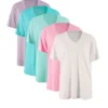Pack Of 5 Essential V-Neck T-Shirts -Mesh Sleeve Shop Pack of 5 Essential V Neck T Shirts907030FRSC