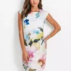Painterly Shift Dress -Mesh Sleeve Shop Painterly Shift Dress954738FRSP