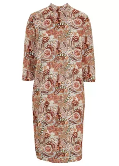 Paisley Print A-Line Midi Dress -Mesh Sleeve Shop Paisley Print A Line Midi Dress941559FRSC