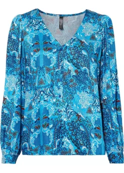Paisley Print Blouse -Mesh Sleeve Shop Paisley Print Blouse950321FRSC