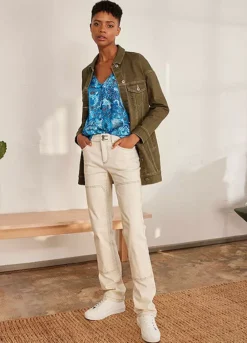 Paisley Print Blouse -Mesh Sleeve Shop Paisley Print Blouse950321FRSL