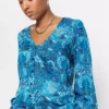 Paisley Print Blouse -Mesh Sleeve Shop Paisley Print Blouse950321FRSP
