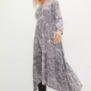 Paisley Print Jersey Midi Dress