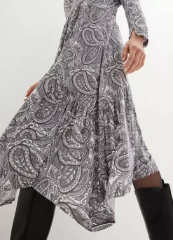 Paisley Print Jersey Midi Dress -Mesh Sleeve Shop Paisley Print Jersey Midi Dress958270FRSP W02