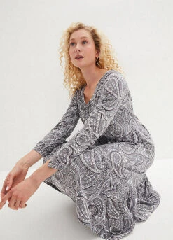 Paisley Print Jersey Midi Dress -Mesh Sleeve Shop Paisley Print Jersey Midi Dress958270FRSP W03