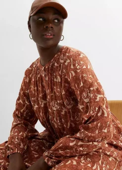 Paisley Print Shirt Dress -Mesh Sleeve Shop Paisley Print Shirt Dress944216FRSB W02