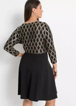 Party Skater Dress -Mesh Sleeve Shop Party Skater Dress955999FRSB W01