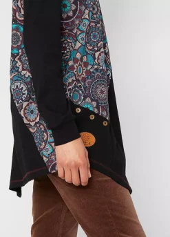 Patchwork Hooded Top -Mesh Sleeve Shop Patchwork Hooded Top940805FRSP W02