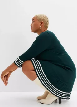 Patterned Belted Dress -Mesh Sleeve Shop Patterned Belted Dress953166FRSB W02