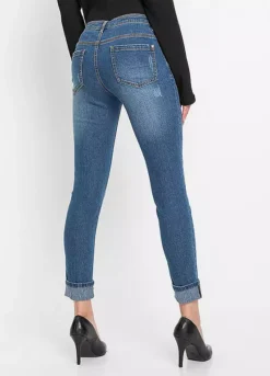 Petite Turn-Up Skinny Jeans -Mesh Sleeve Shop Petite Turn Up Skinny Jeans975121FRSP W01