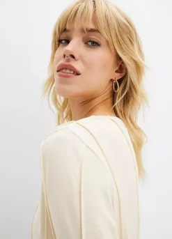 Piped Jersey Top -Mesh Sleeve Shop Piped Jersey Top946292FRSP W02