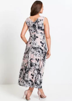 Pleated Maxi Dress -Mesh Sleeve Shop Pleated Maxi Dress951788FRSB W01