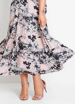 Pleated Maxi Dress -Mesh Sleeve Shop Pleated Maxi Dress951788FRSB W02