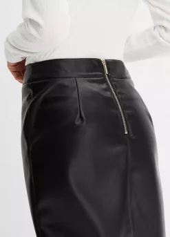 Pleather Pencil Skirt -Mesh Sleeve Shop Pleather Pencil Skirt940859FRSP W02