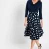 Polka Dot Midi Dress -Mesh Sleeve Shop Polka Dot Midi Dress947207FRSP
