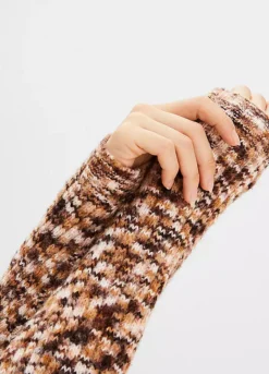 Poloneck Knitted Dress -Mesh Sleeve Shop Poloneck Knitted Dress941632FRSP W03