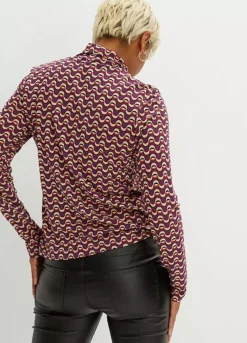 Poloneck Top -Mesh Sleeve Shop Poloneck Top979605FRSP W01