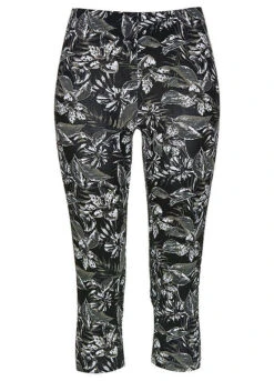 Printed Capri Leggings -Mesh Sleeve Shop Printed Capri Leggings938023FRSC