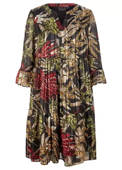 Printed Dress -Mesh Sleeve Shop Printed Dress954420FRSC