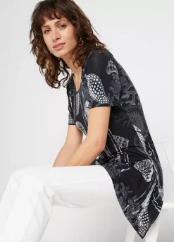 Printed Hanky Hem Tunic