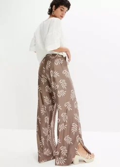 Printed Jersey Crepe Trousers -Mesh Sleeve Shop Printed Jersey Crepe Trousers918521FRSP W01