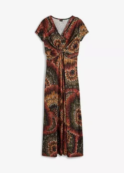 Printed Jersey Maxi Dress -Mesh Sleeve Shop Printed Jersey Maxi Dress941493FRSC