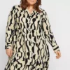 Printed Shirt Dress 2 Printed Shirt Dress -Mesh Sleeve Shop Printed Shirt Dress969037FRSB
